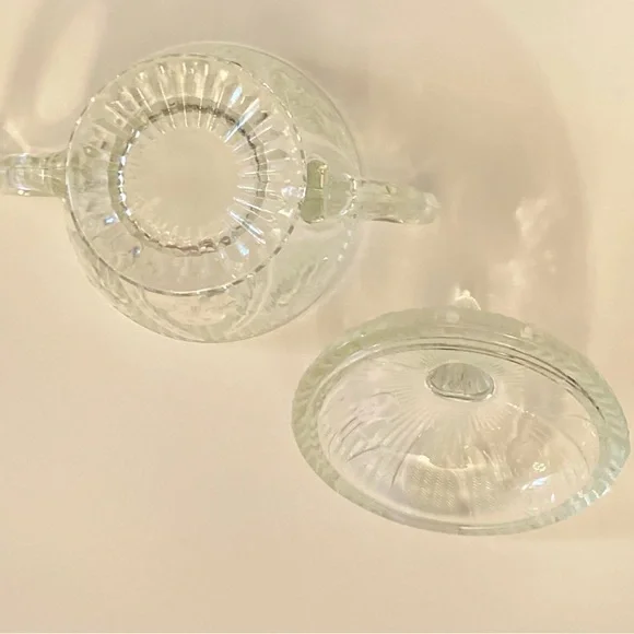 Iris & Herringbone Clear Covered Sugar and Creamer Set - Picture 5 of 15